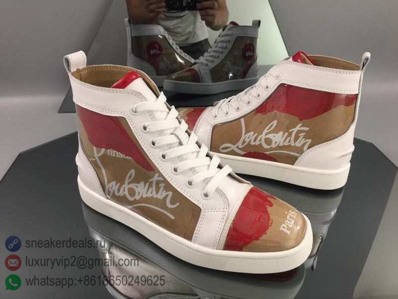 CHRISTIAN LOUBOUTIN UNISEX HIGH SNEAKERS CLEAR BROWN D8010330